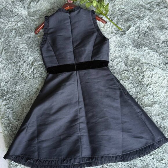 Kate Spade Black Velvet Bow Fit & Flare Dress NWT Size 8 - Picture 7 of 11
